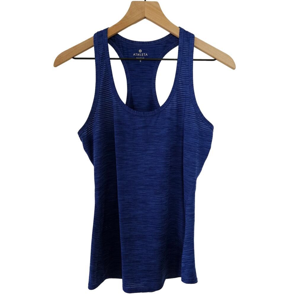 Athleta Lightweight Ribbed Racerback Tank Top Sz S Blue